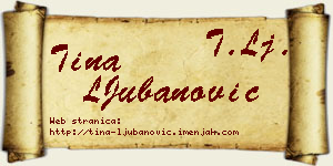 Tina LJubanović vizit kartica